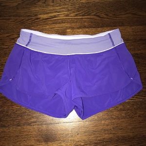 Lulu Lemon purple Speed Shorts Size 6